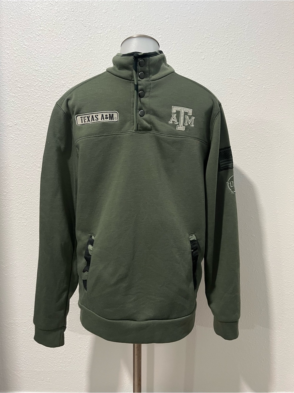 Colosseum Texas A&M Sweatshirt 1/4 Snap OHT Military Appreciation Size Small